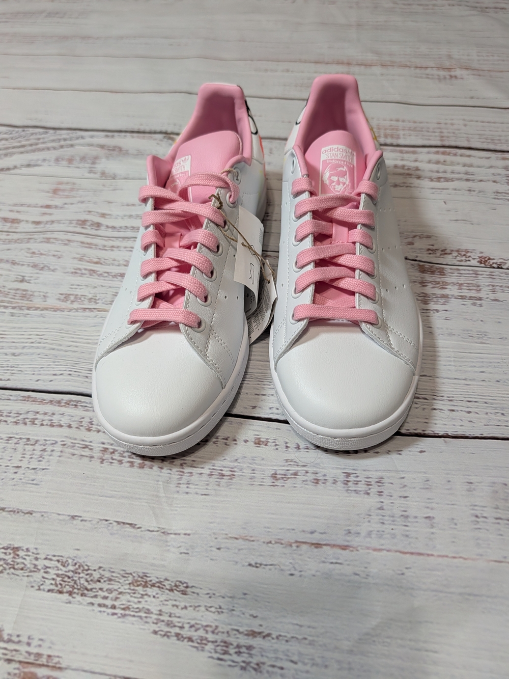 Adidas Originals Stan Smith Sneakers Doodle White Pink Size 8